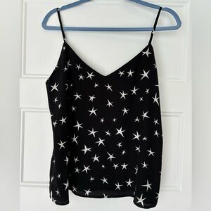 L’Agence Black Jane Silk Star Print Camisole Size S